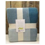 Full/Queen Matelasse Blanket Blue Oversized Blue - Threshold