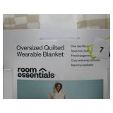 Quilted Wearable blanket White Tan Room Essentials