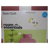 Full/Queen Satin Quilt Rose Pink - Room Essentials