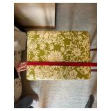 Floral Green Upholstered Folding TV Dinner Table - Tall Wood Legs