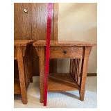 Solid Wood Mission Style End Tables with Drawers - Set of 2