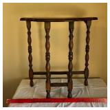 Demi-Lune Console Table with Turned Legs - Walnut Finish