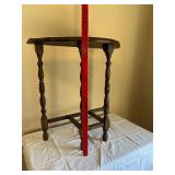 Demi-Lune Console Table with Turned Legs - Walnut Finish