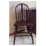 Windsor High-Back Spindle Chair - Vintage Oak Finish