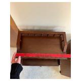 Antique-Style Dark Wood Side Table with Drawer, Lower Shelf & Turned Legs