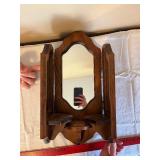 Wall-Mounted Wooden Vanity Mirror with Side Shelves