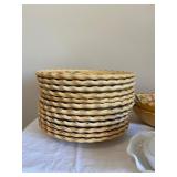 HOME Rooster Pattern Yellow Plates - Set with Glass Serving Dish