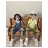Manning Limited Edition Figurines - 4-Piece Sitting Elderly Couple Set