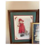 Vintage Framed Prints - 3 Victorian Girl Portraits in Frames