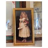Vintage Framed Prints - 3 Victorian Girl Portraits in Frames