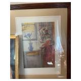 Vintage Framed Prints - 3 Victorian Girl Portraits in Frames