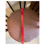 Chippendale-Style Armchair - Carved Wood with Round Upholstered Seat