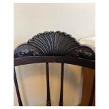 Chippendale-Style Armchair - Carved Wood with Round Upholstered Seat