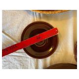 Hull USA Stoneware Oval Tree-Design Platter with 2 Bowls - Brown Glaze