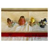Bird Figurines on Tree Stumps (Lot of 4)