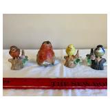 Bird Figurines on Tree Stumps (Lot of 4)