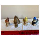 Bird Figurines on Tree Stumps (Lot of 4)