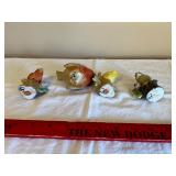 Bird Figurines on Tree Stumps (Lot of 4)