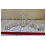 Clear Glass Pitcher With 4 Tumblers - Drinking Glassware Set
