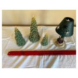 Crazy Mountain Exclusive Designs Green Christmas Tree Set with Snowflake Lamp - 4-Piece Display