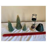Crazy Mountain Exclusive Designs Green Christmas Tree Set with Snowflake Lamp - 4-Piece Display
