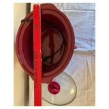 Crock-Pot Slow Cooker - Red Enamel with Glass Lid, 3-Setting Dial