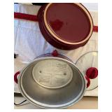 Crock-Pot Slow Cooker - Red Enamel with Glass Lid, 3-Setting Dial