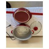 Crock-Pot Slow Cooker - Red Enamel with Glass Lid, 3-Setting Dial