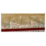 Pressed Glass Serving Set - 4-Piece Clear Glass with Rectangular Dish & Bowls