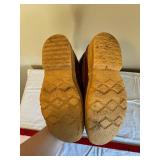 Brown Winter Boots - Leather Upper, Rubber Lug Soles, Lace-Up Pair