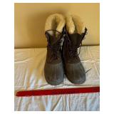 SOREL Caribou Boots - Brown Suede & Rubber Snow Boots, Fur-Lined