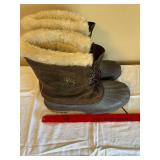 SOREL Caribou Boots - Brown Suede & Rubber Snow Boots, Fur-Lined
