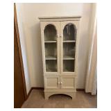 Cream Curio Cabinet with Glass Doors - 2-Door Display, Shelves