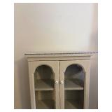 Cream Curio Cabinet with Glass Doors - 2-Door Display, Shelves