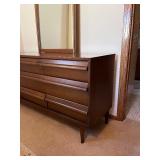 MCM StyleHouse Exclusive Dresser With Mirror - Walnut Finish, 9-Drawer