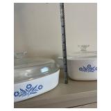 CorningWare Cornflower Blue 1.75 Qt Oval Covered Casserole Set of 2