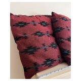 Aztec Pattern Throw Pillows - Red & Black, 20 x 20 in - Pair