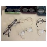 Vintage Eyeglasses Collection with Doctor-Label Cases