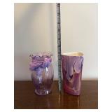 Purple Swirl Glass Vases