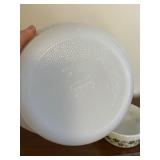 Vintage Bowls - White with Green Floral Border, Set of 2