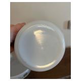 Vintage Bowls - White with Green Floral Border, Set of 2