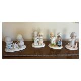 5-Piece Ceramic Baby Figurine Set - Pastel Collectible Figures