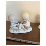 5-Piece Ceramic Baby Figurine Set - Pastel Collectible Figures