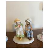 5-Piece Ceramic Baby Figurine Set - Pastel Collectible Figures