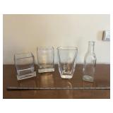 Clear Glassware Set - Lot of 4 Vases