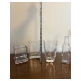 Clear Glassware Set - Lot of 4 Vases