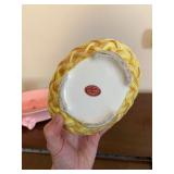 Royal Haeger RG-60 Pink Footed Bowl (USA) & Cat Basket Ceramic Figurine