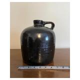 Brown Glazed Stoneware Jug with Pouring Spout - About 8 in Tall