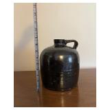 Brown Glazed Stoneware Jug with Pouring Spout - About 8 in Tall