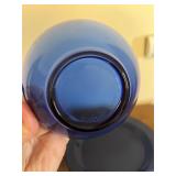 Cobalt Blue Glass Vase with Stacked Bowls & Charger Plate Set